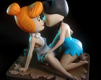 Betty and Wilma - High Detail Multi Part Resin Kit - Femme Fatale Fantasy- Resin 3D Printed Figure - by Torrida Minis