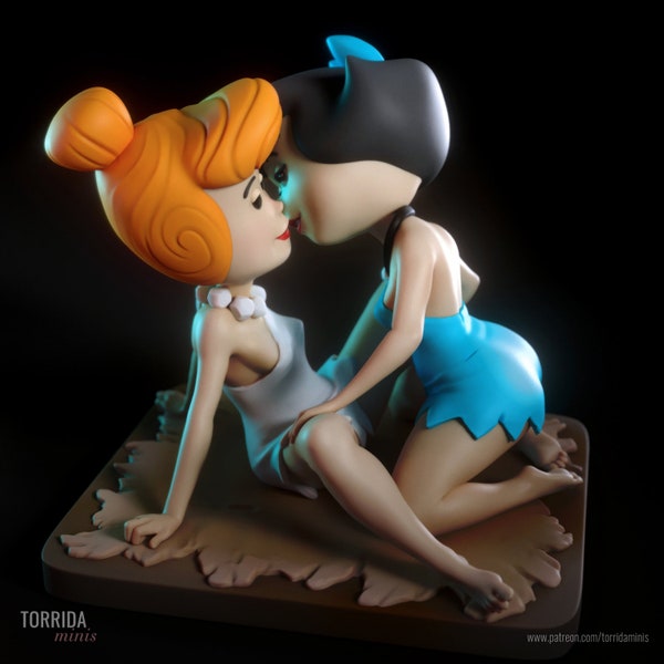 Betty and Wilma - High Detail Multi Part Resin Kit - Femme Fatale Fantasy- Resin 3D Printed Figure - by Torrida Minis