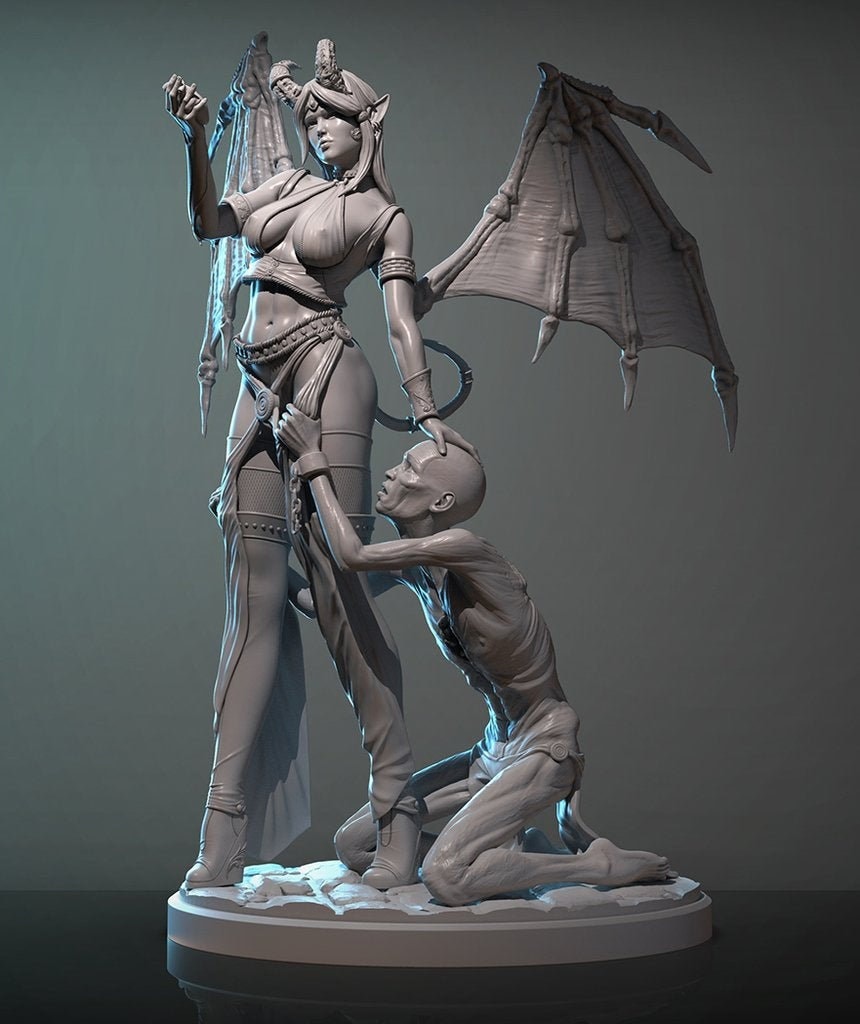 Sarysa Succubus - Cruel Lust - High Detail Multi Part Resin Kit - Femme Fatale Fantasy- Resin 3D Printed Figure - By Ritual Design