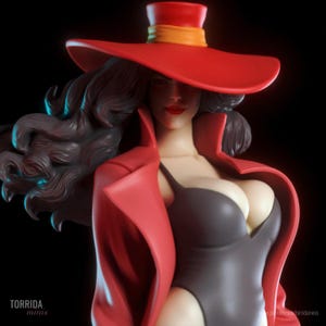 Carmen Sandiego - High Detail Multi Part Resin Kit - Femme Fatale - Fantasy - Harz 3D Gedruckt Figur - Von Torrida Minis