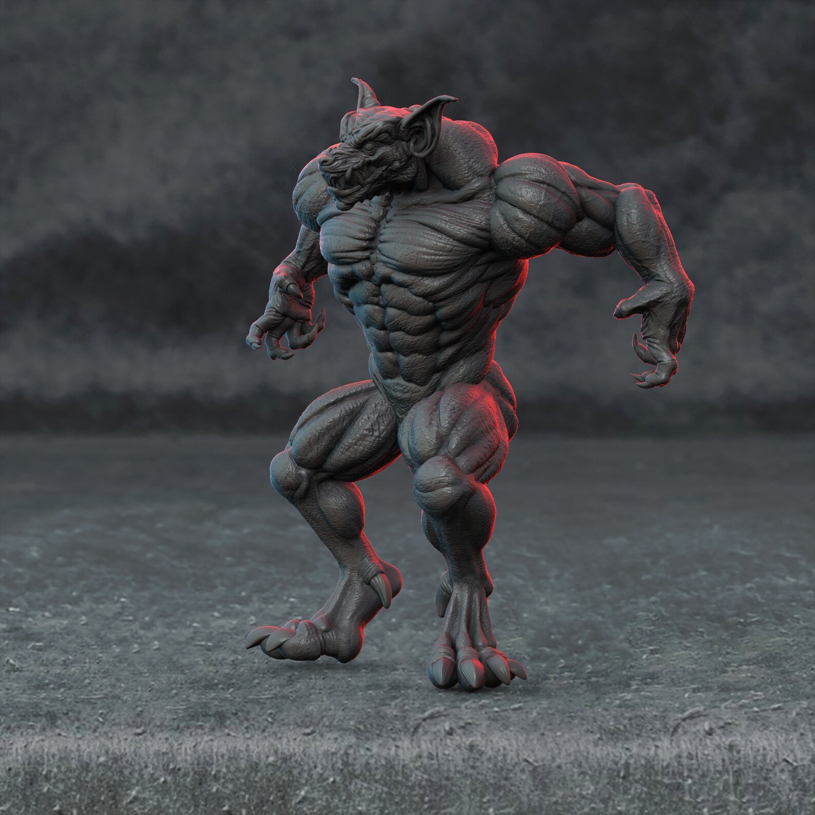 Loupgarou 3D miniature en résine imprimée pour jeux de table Etsy