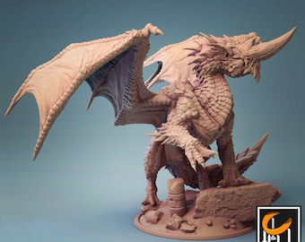 Blauer Drache - Hochdetaillierte mehrteilige Miniatur - Harz 3D Gedruckt - Dungeons and Dragons - von Lord of the Print