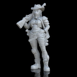 Sarah the Gunslinger - Wasteland Collection -3D resin printed miniature tabletop games dungeons and dragons- By RN Estudio