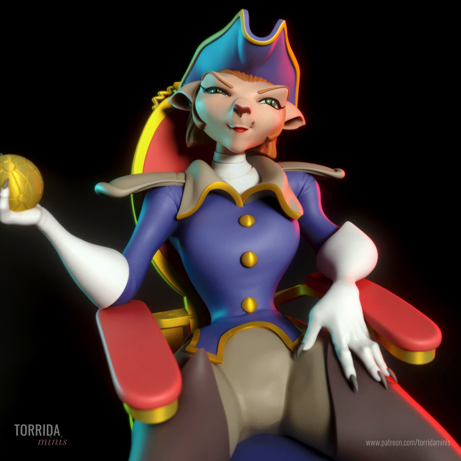 Captain Amelia - High Detail Multi Part Resin Kit - Femme Fatale Fantasy- Resin 3D Printed Figure - by Torrida Minis