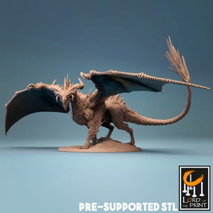 Adult Black Dragon - High Detail Multi-part Miniature - Resin 3D Printed - Dungeons and Dragons - by the Lord of the Print