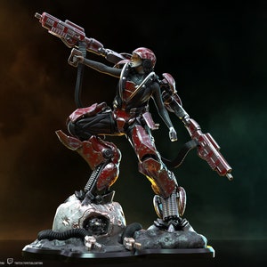 Gunnery Sergeant Cassidy West - Roaring Thunder - 3D printed Multi Part Resin Kit - Femme Fatale Fantasy- by Ritual Design (1:10 scale)