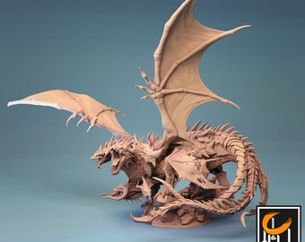Tiamat Dragon- High Detail Multi-part Miniature - Resin 3D Printed - Dungeons and Dragons - by Lord of the Print