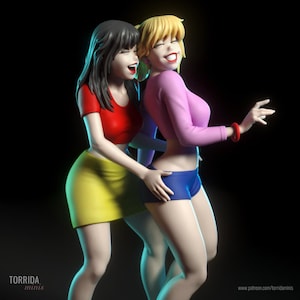 Betty und Veronica - High Detail Multi Part Resin Kit - Femme Fatale - Fantasy - Harz 3D Gedruckt Figur - Torrida Minis