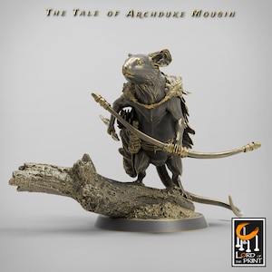 Mouse Archer/Soldier - High Detail Resin 3D Printed Miniature - Dungeons and Dragons - Lord of the Print