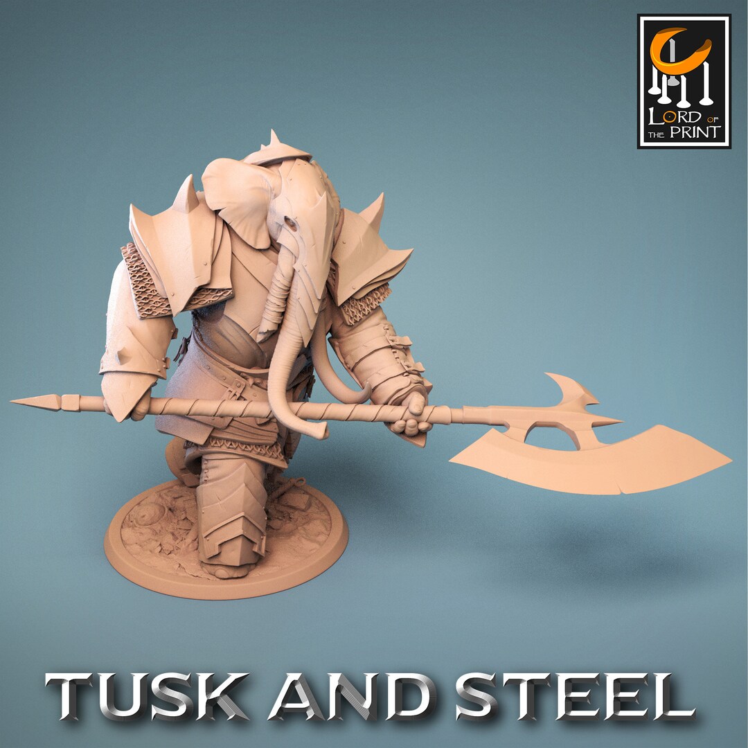 Dwarf Loxodon High Detail Multi-part Miniature Resin 3D Printed ...