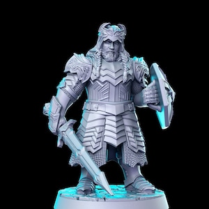 Dwarf King - 3D printed resin miniature for Dungeons and Dragons - RN Estudio