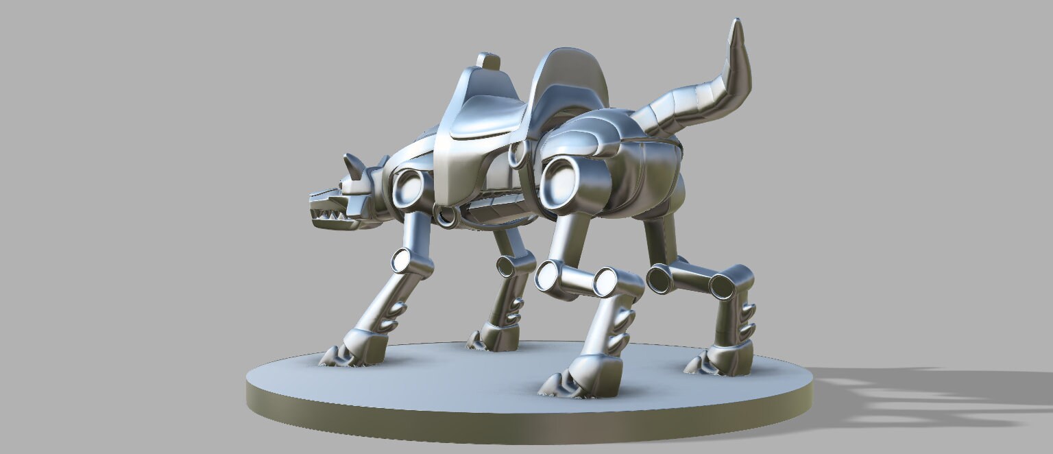 Clockwork Dire Wolf 3D printed resin miniature for tabletop Etsy