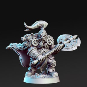 Ortwayn - Dwarf Warrior - 3D resin printed miniature tabletop games D&D Dungeons and Dragons - By RN Estudio