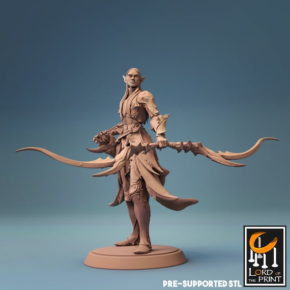 a highly detailed resin 3d printed miniature Dungeons and Dragons character