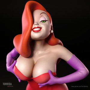 Jessica Rabbit - High Detail Multi Part Resin Kit - Femme Fatale Fantasy- Resin 3D Printed Figure - by Torrida Minis