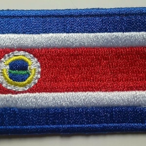 Costa Rica Patch Embroidered Iron On Badge Applique Costa Rican Tico