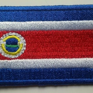 Costa Rica Patch Embroidered Iron On Badge Applique Costa Rican Tico