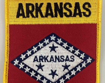 Arkansas State Shield Patch Badge Embroidered Iron On Applique USA United States of America