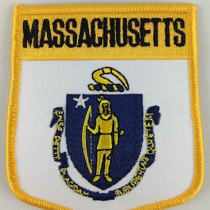 Massachusetts State Shield Patch Abzeichen gestickt Bügelbild Applikation USA Vereinigte Staaten von Amerika