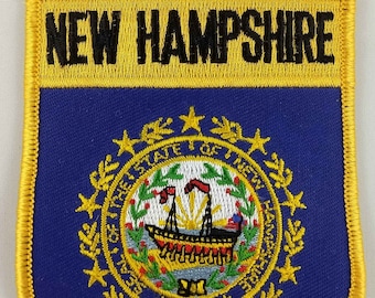 New Hampshire State Shield Patch Badge Embroidered Iron On Applique USA United States of America
