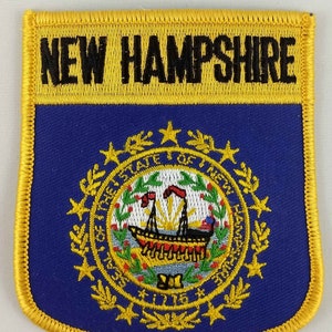 New Hampshire State Shield Patch Badge Embroidered Iron On Applique USA United States of America
