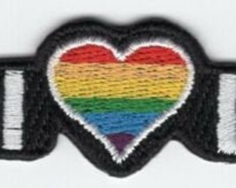 Rainbow I Love Life Heart Patch LGBT Pride Badge Embroidered Iron On Applique