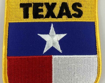 Texas State Shield Patch Badge Embroidered Iron On Applique USA United States of America