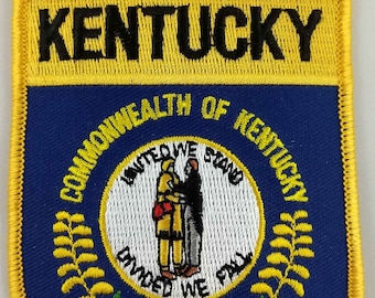 Kentucky State Shield Patch Badge Embroidered Iron On Applique USA United States of America
