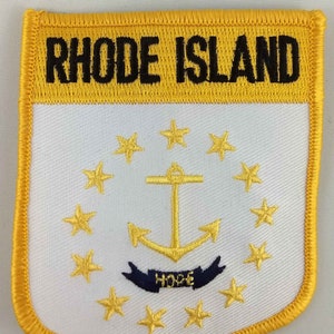 Rhode Island State Shield Patch Badge Embroidered Iron On Applique USA United States of America