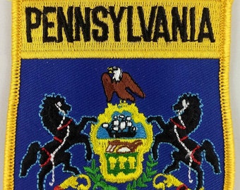 Pennsylvania State Shield Patch Badge Embroidered Iron On Applique USA United States of America