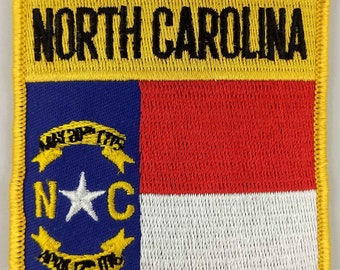 North Carolina State Shield Patch Badge Embroidered Iron On Applique USA United States of America