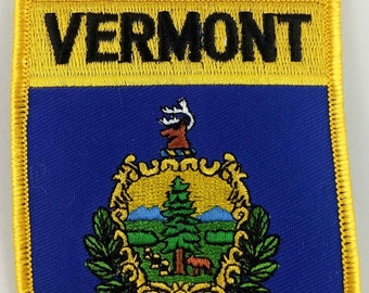 Vermont State Shield Patch Badge Embroidered Iron On Applique USA United States of America