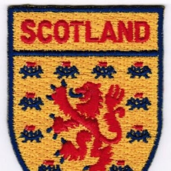 Scotland Lion Shield Crest Patch Embroidered Iron On Applique Badge Scottish