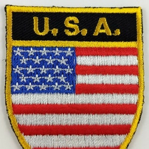 USA United States of America Flag Shield Crest Patch Embroidered Badge Iron On Sew On