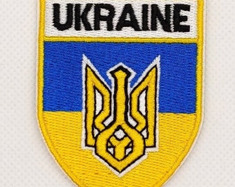 Ukraine Coat of Arms COA Flag Shield Crest Patch Embroidered Badge Iron On Sew On Ukrainian