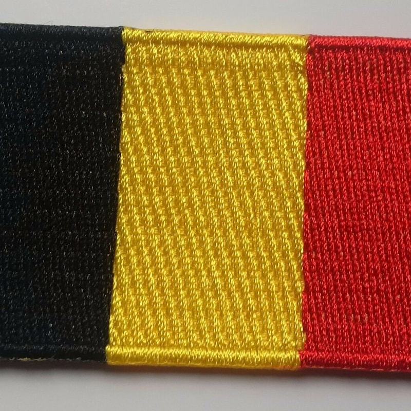 Belgium Flag Patch Badge - Iron On, New Embroidered National Patch