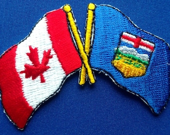 Canada / Alberta Bandiera Patch Ricamato Ferro su Applique