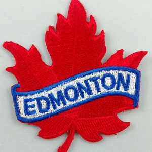 Edmonton Maple Leaf Patch Embroidered Iron On Applique