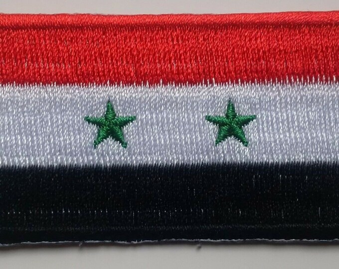 Syria Flag Embroidered Iron-On Patch - Syrian Arab Emblem - Cypress Collectibles
