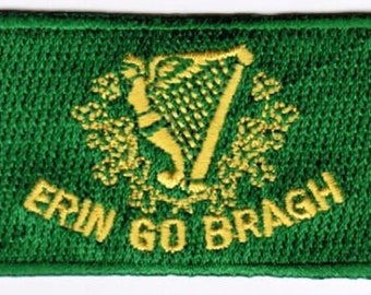 Erin Go Bragh Ireland Patch Embroidered Iron On Badge Applique Irish