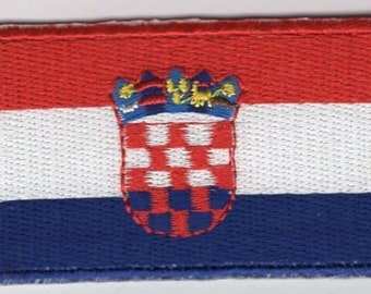 Akachafactory Toppa Termoadesiva Bandiera Croazia 5x8 Cm - Applique Ricamata Da Stirare O Cucire