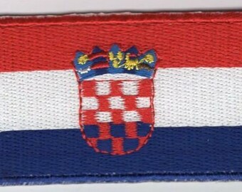 Akachafactory Toppa Termoadesiva Bandiera Croazia 5x8 Cm - Applique Ricamata Da Stirare O Cucire