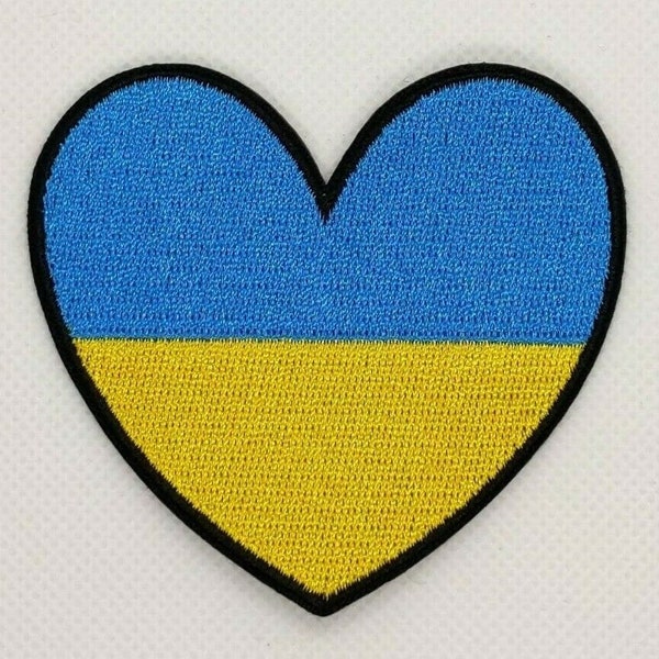 Ukraine heart flag patch badge embroidered iron on applique ukrainian