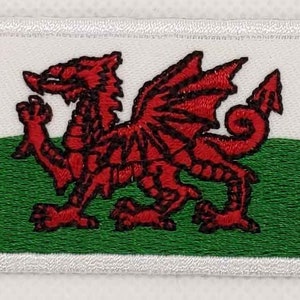 Wales Patch Embroidered Iron On Badge Applique Welsh Cymru