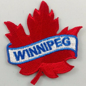 Winnipeg Maple Leaf Patch Embroidered Iron On Applique