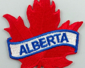 Alberta Maple Leaf Patch Ferro ricamato su Applique
