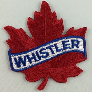 Whistler Maple Leaf Patch Embroidered Iron On Applique