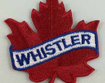Whistler Maple Leaf Patch Embroidered Iron On Applique