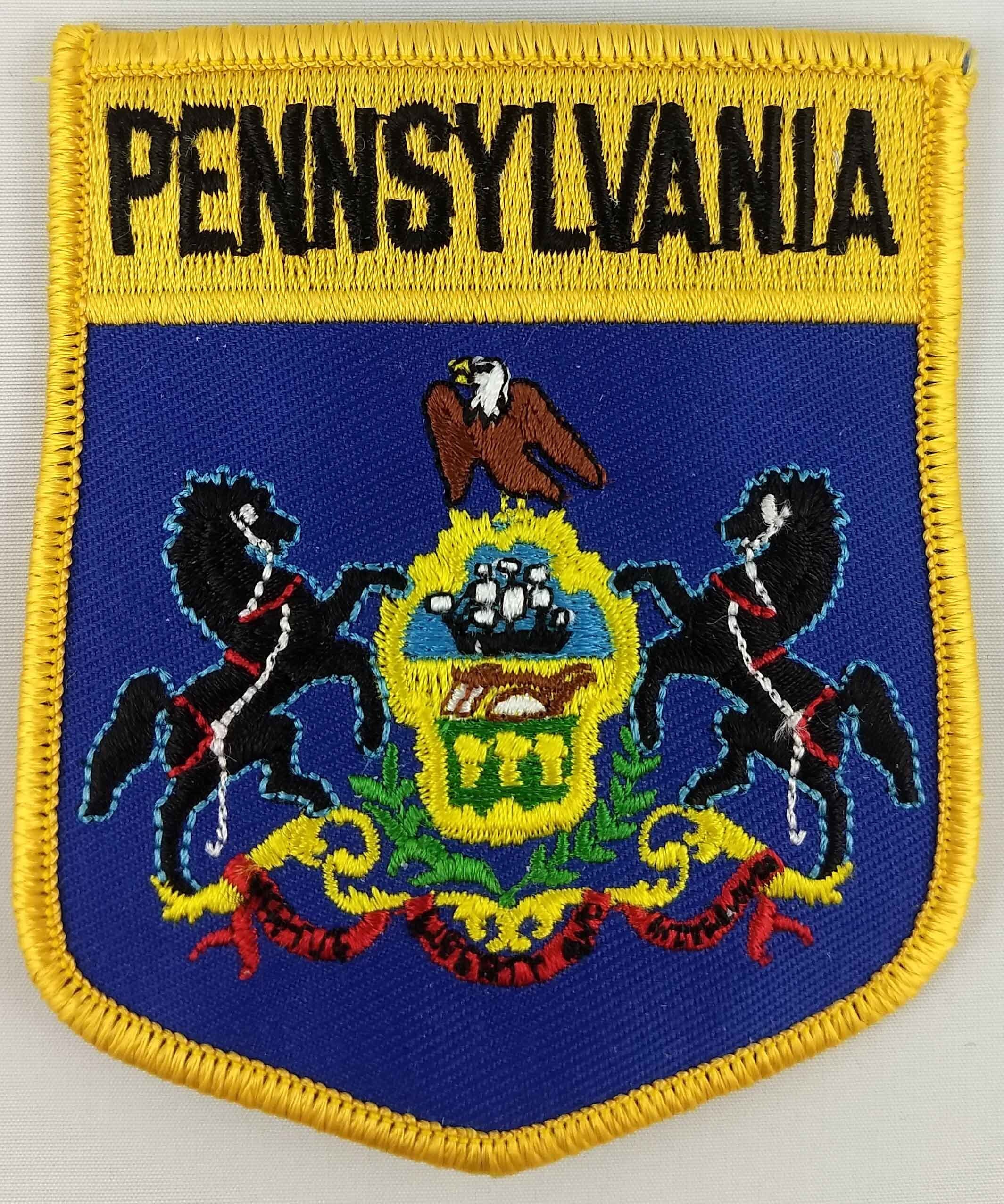 Pennsylvania State Shield Patch Badge Embroidered Iron On | Etsy