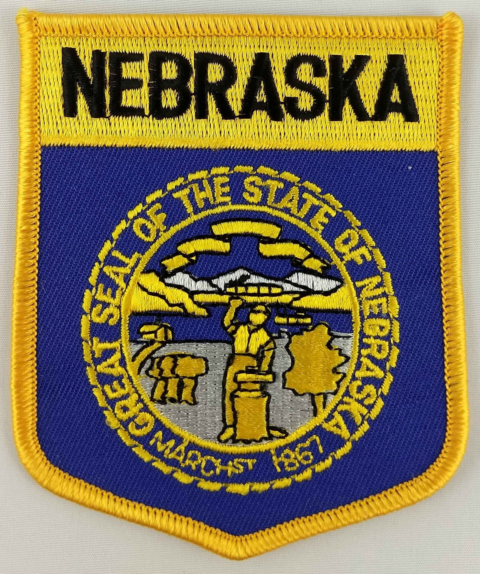 Nebraska State Shield Patch Badge Embroidered Iron on Applique Etsy